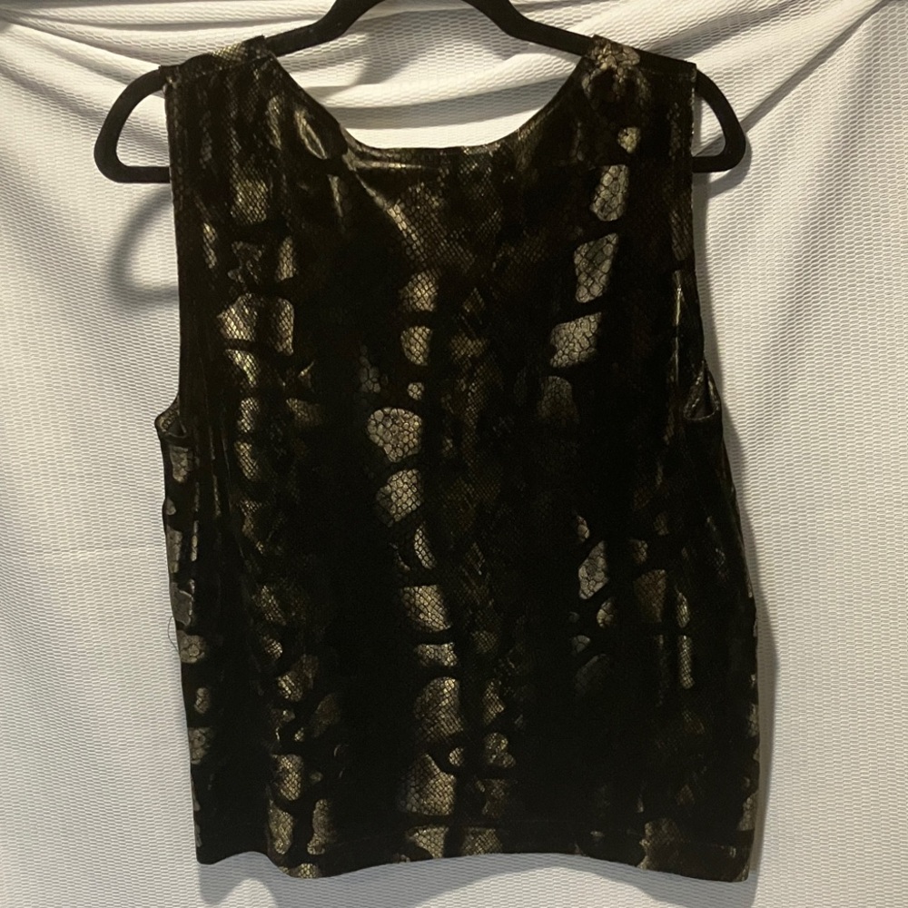 Leslie Fay Black and Gold Tank Top - Picture 3 of 5